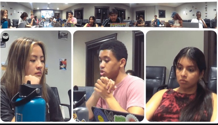 A screenshot of the most recent Undergraduate Senate meeting over Zoom.